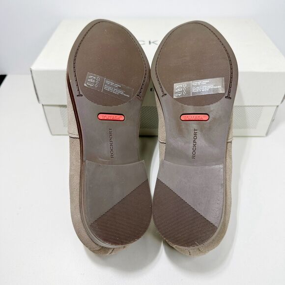 Rockport Trutech Suede Loafer's Slip On Khaki Women's 5W Wide NWB - Picture 6 of 7